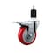 Service Caster 4'' SS Red Poly Swivel 1-1/2'' Expanding Stem Caster Total Lock Brake SCC-SSEXTTL20S414-PPUB-RED-112 - alternate 1
